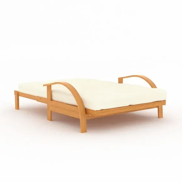 2-Seater Futon Sofa Bed - Natural, Cotton