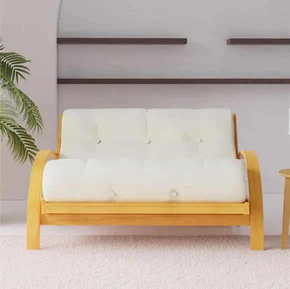 2-Seater Futon Sofa Bed - Natural, Cotton image