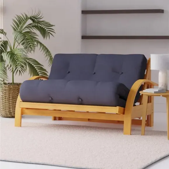 2-Seater Futon Sofa Bed - Navy, Cotton