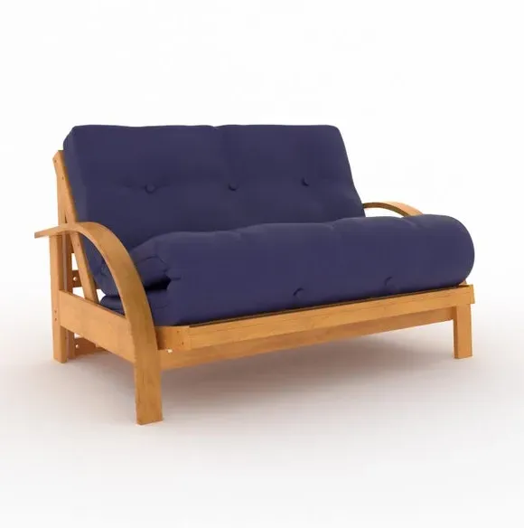 2-Seater Futon Sofa Bed - Navy, Cotton
