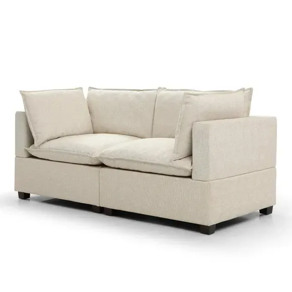 2-Seater Modular Sofa - Natural, Boucle