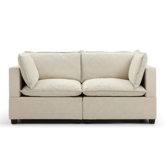 2-Seater Modular Sofa - Natural, Boucle