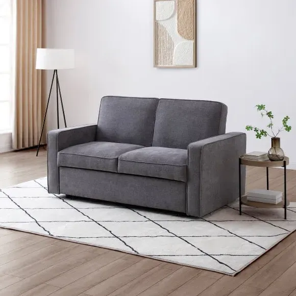 2-Seater Sofa Bed with Pop-Up - Grey, Fabric