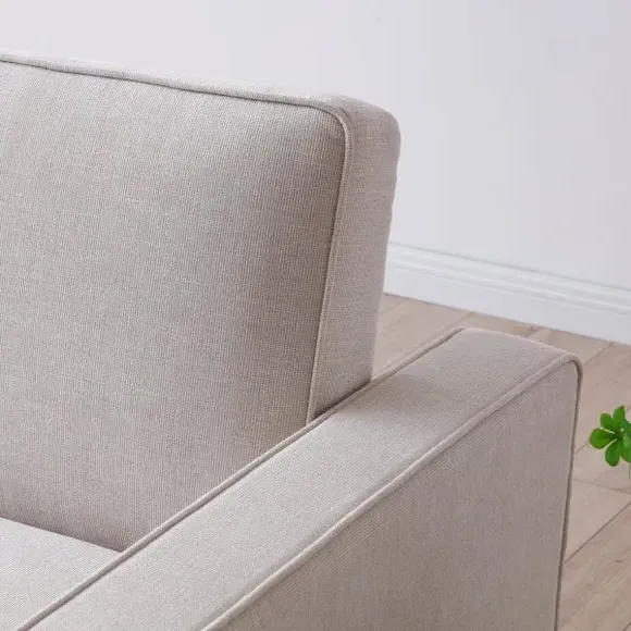 2-Seater Sofa Bed with Pop-Up - Natural, Fabric