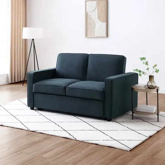 2-Seater Sofa Bed with Pop-Up - Navy, Fabric