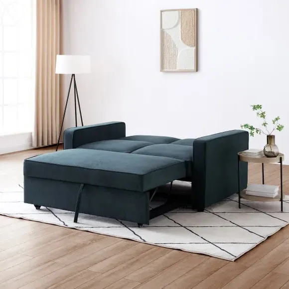 2-Seater Sofa Bed with Pop-Up - Navy, Fabric
