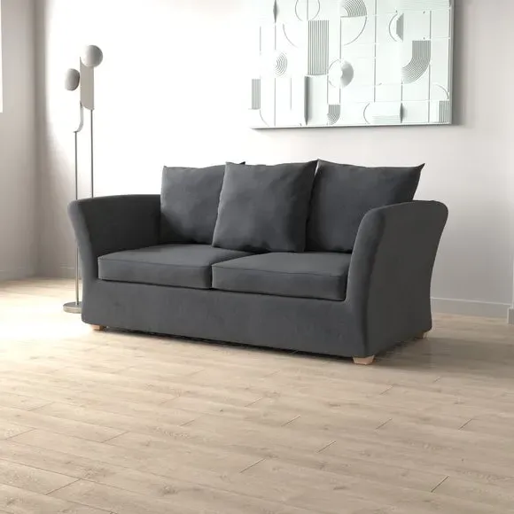2-Seater Sofa Bed with Storage - Granite, Velvet