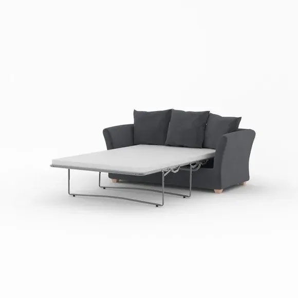 2-Seater Sofa Bed with Storage - Granite, Velvet