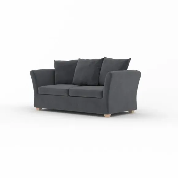 2-Seater Sofa Bed with Storage - Granite, Velvet