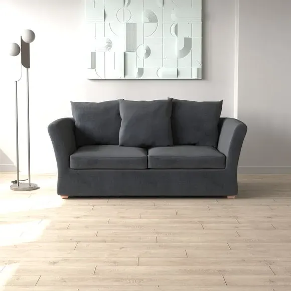 2-Seater Sofa Bed with Storage - Granite, Velvet image