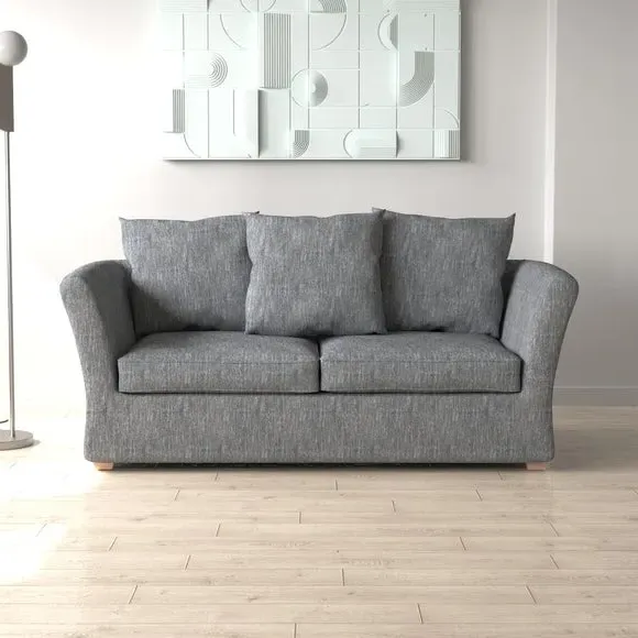 2-Seater Sofa Bed with Storage - Grey, Chenille