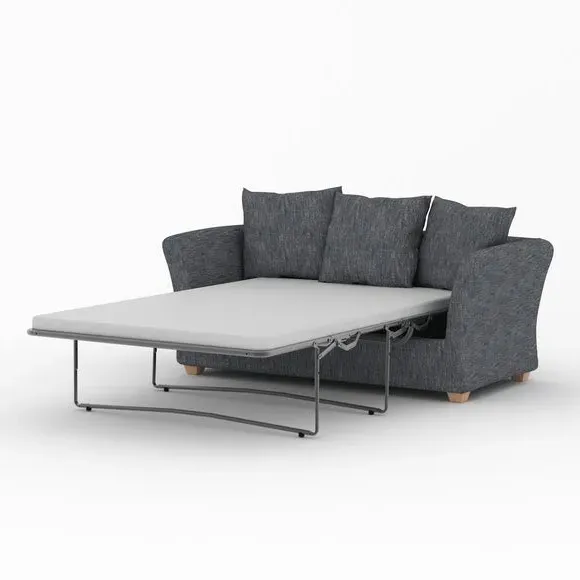 2-Seater Sofa Bed with Storage - Grey, Chenille