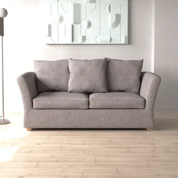2-Seater Sofa Bed with Storage - Grey, Fabric