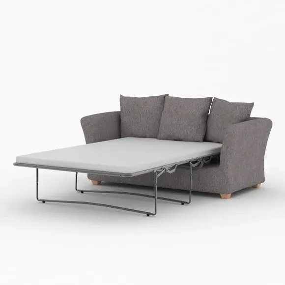 2-Seater Sofa Bed with Storage - Grey, Fabric