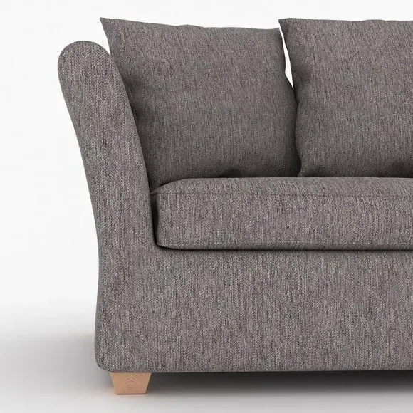 2-Seater Sofa Bed with Storage - Grey, Fabric
