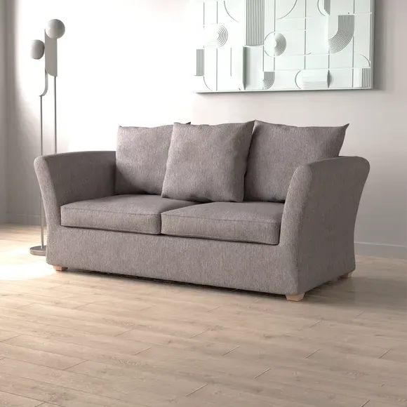2-Seater Sofa Bed with Storage - Grey, Fabric