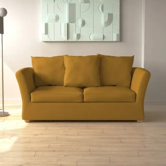 2-Seater Sofa Bed with Storage - Saffron, Velvet