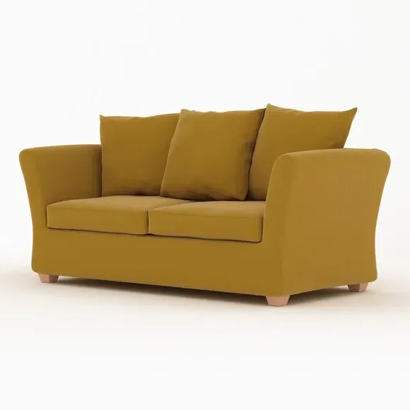 2-Seater Sofa Bed with Storage - Saffron, Velvet