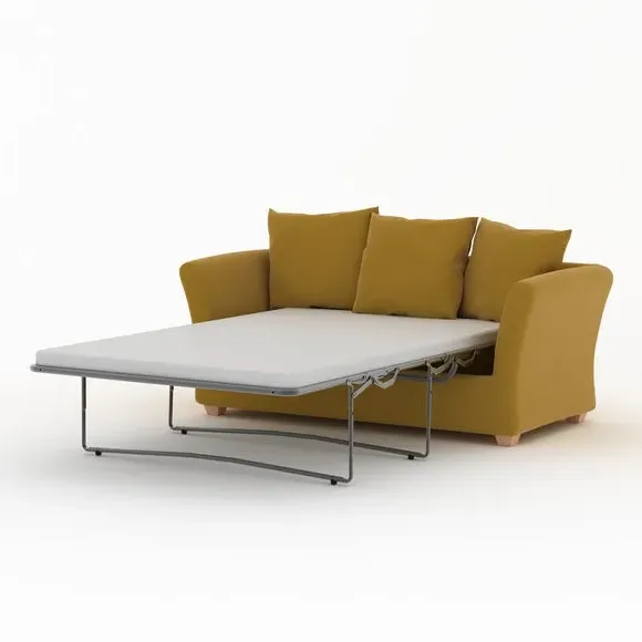2-Seater Sofa Bed with Storage - Saffron, Velvet