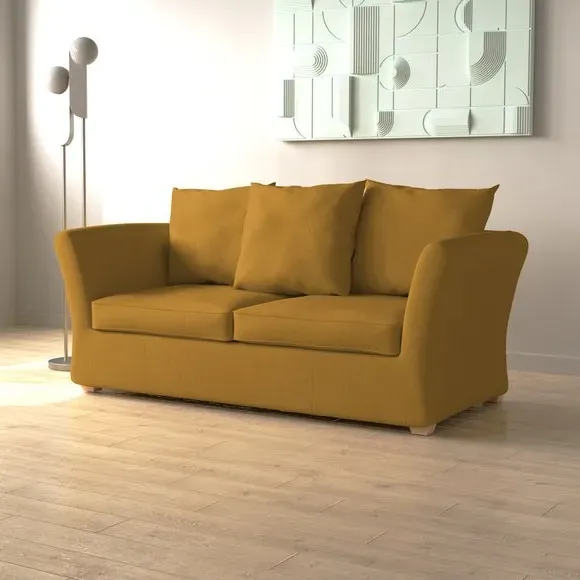 2-Seater Sofa Bed with Storage - Saffron, Velvet
