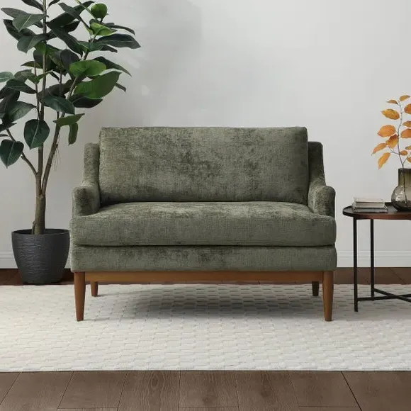 2-Seater Sofa with Sprung Seat - Olive, Chenille
