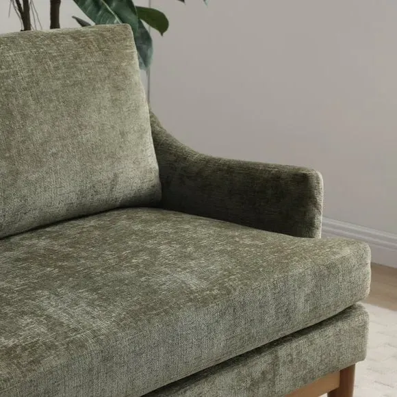 2-Seater Sofa with Sprung Seat - Olive, Chenille