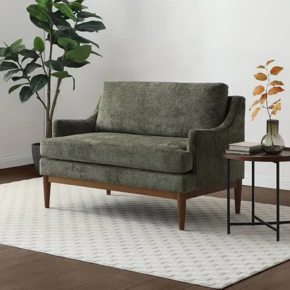 2-Seater Sofa with Sprung Seat - Olive, Chenille image