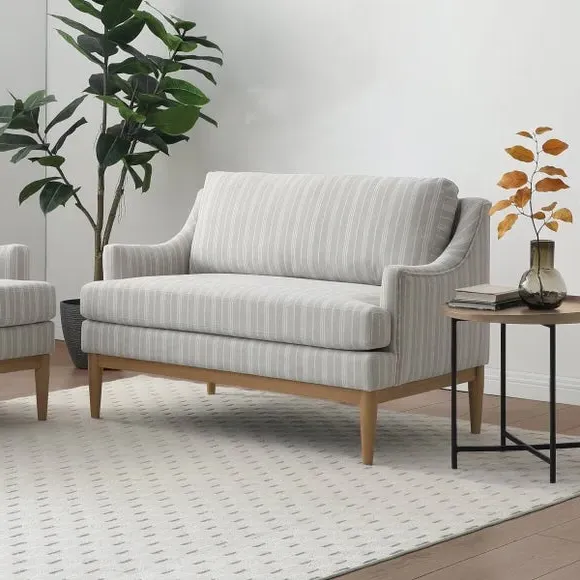 2-Seater Sofa with Sprung Seats - Natural, Chenille