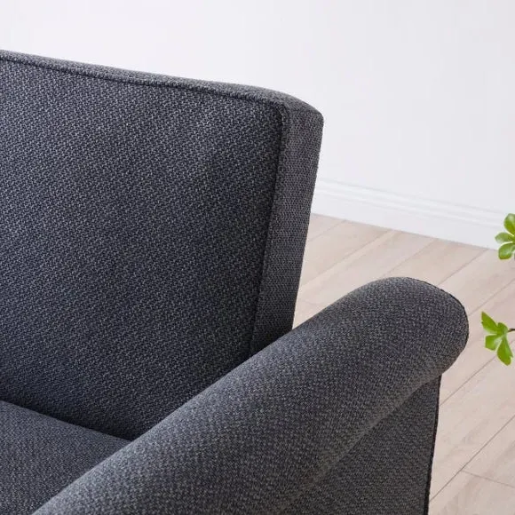 2-Seater Sofabed with Scroll Arms - Navy, Fabric