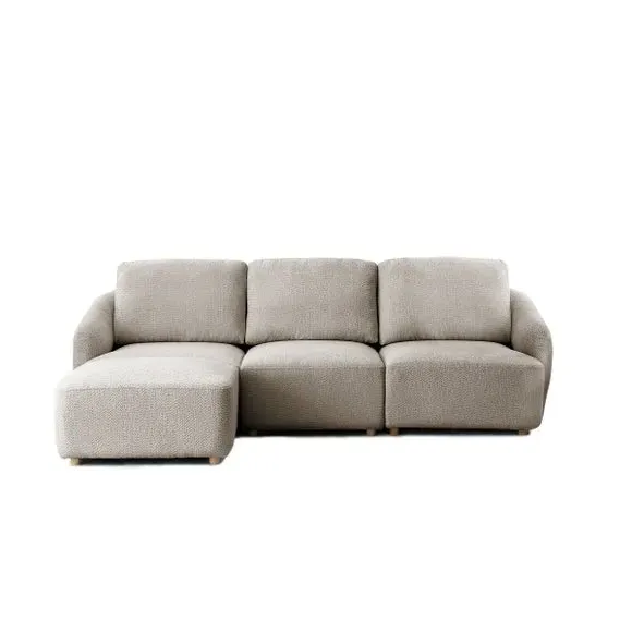 3-Seater Modular Sofa with Footstool - Taupe