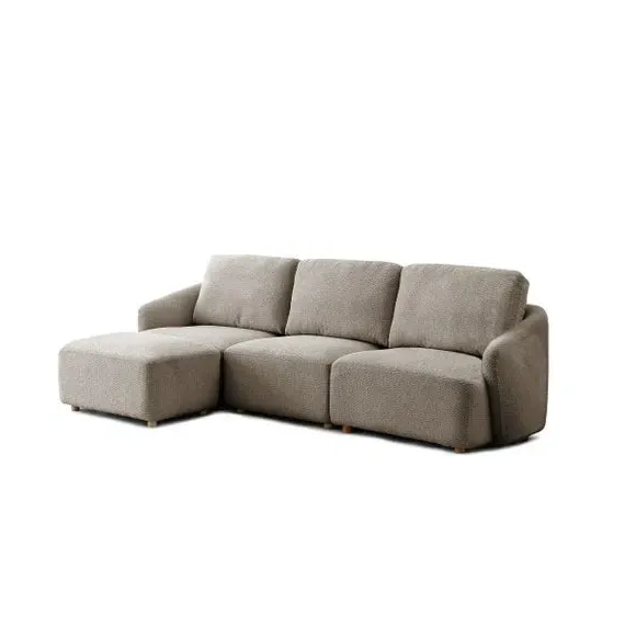 3-Seater Modular Sofa with Footstool - Taupe