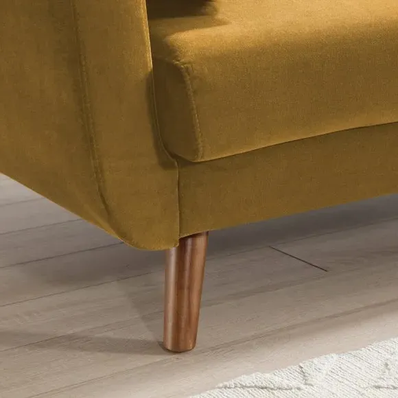 3-Seater Sofa Bed with Click-Clack - Gold, Velvet