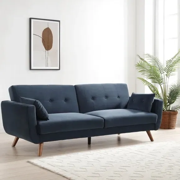 3-Seater Sofa Bed with Click-Clack - Ink, Velvet