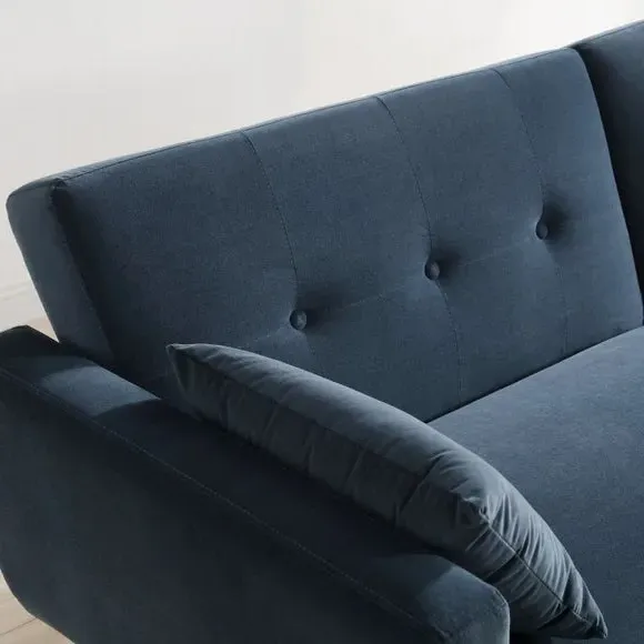 3-Seater Sofa Bed with Click-Clack - Ink, Velvet