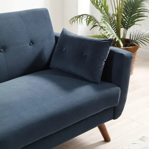 3-Seater Sofa Bed with Click-Clack - Ink, Velvet