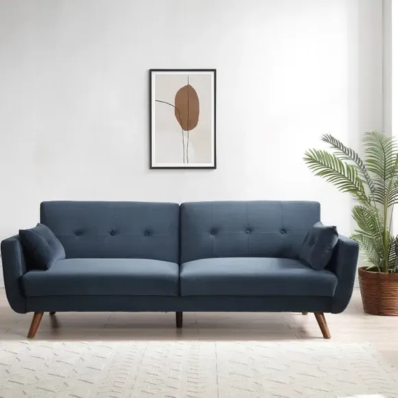 3-Seater Sofa Bed with Click-Clack - Ink, Velvet