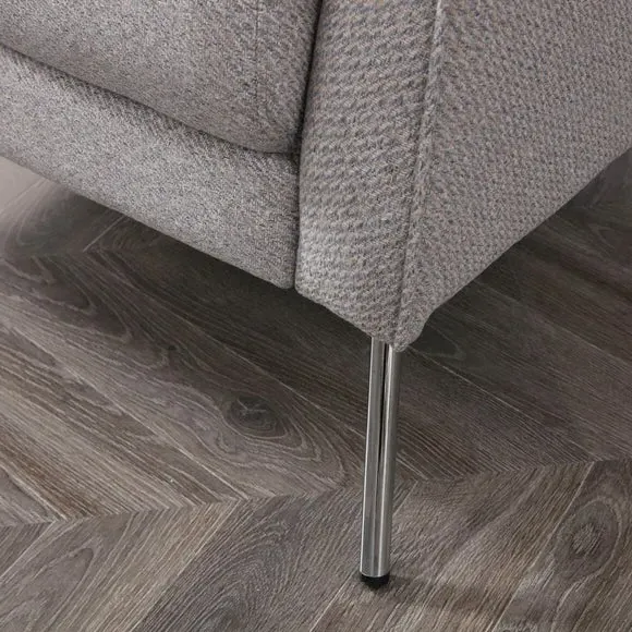 Accent Chair with Piped Edge - Grey, Linen Effect