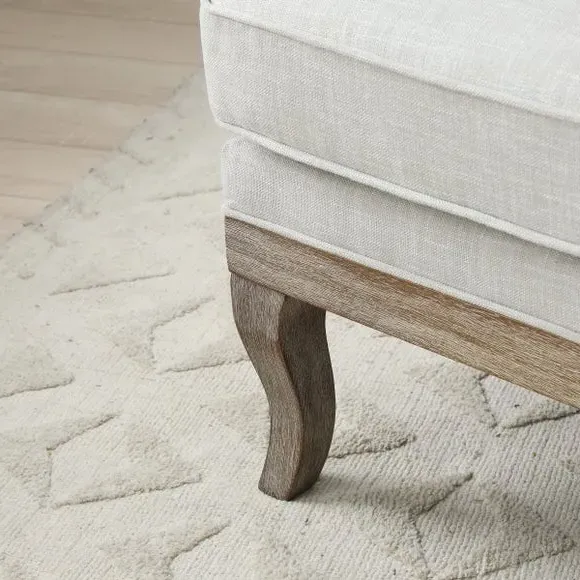 Accent Chair with Wooden Frame - Cream, Linen