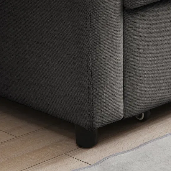 Corner Double Sofa Bed - Dark Grey, Chenille