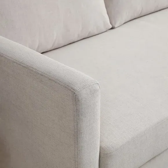 Corner Double Sofa Bed - Natural, Chenille