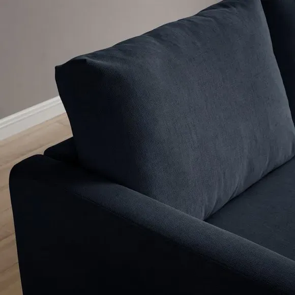 Corner Double Sofa Bed - Navy, Chenille