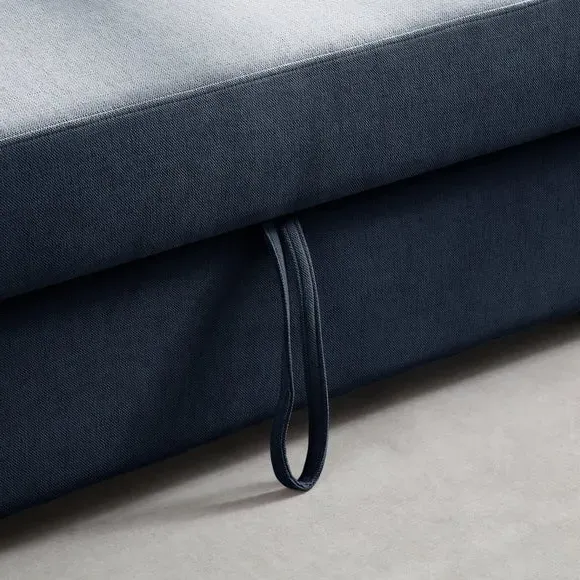 Corner Double Sofa Bed - Navy, Chenille