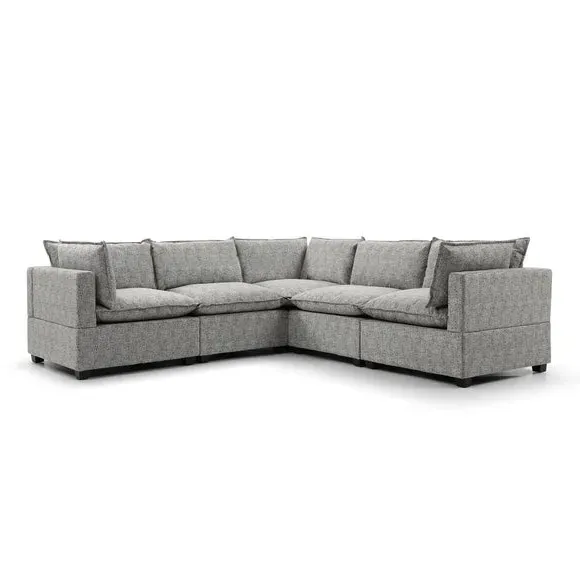 Corner Modular Sofa Bundle - Grey, Boucle