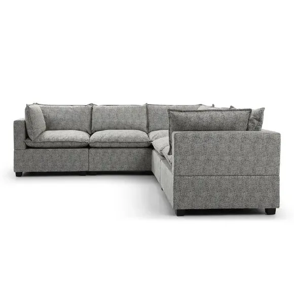Corner Modular Sofa Bundle - Grey, Boucle