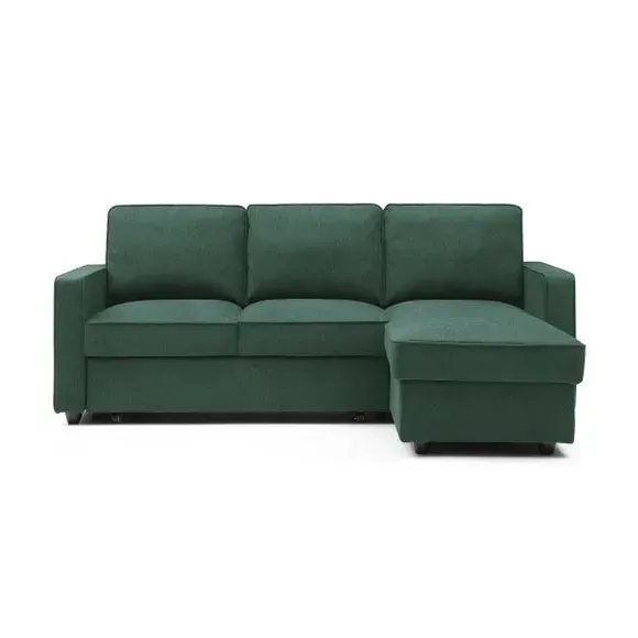 Corner Sofa Bed with Storage - Green, Woven