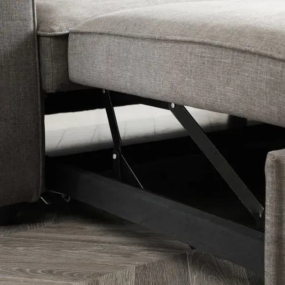 Corner Sofa Bed with Storage - Grey, Woven