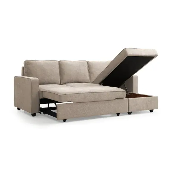 Corner Sofa Bed with Storage - Natural, Woven