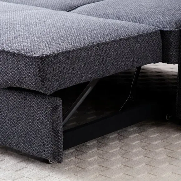 Corner Sofa Bed with Storage - Navy, Fabric