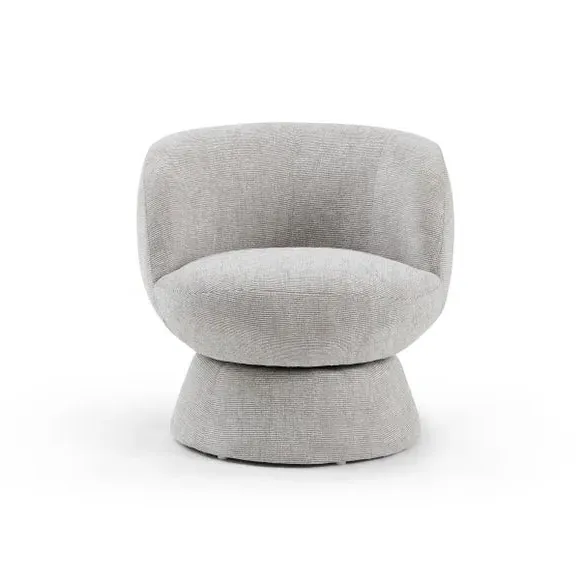Curved Swivel Accent Chair - Natural, Chenille