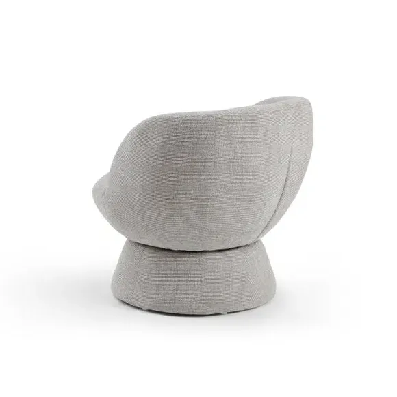Curved Swivel Accent Chair - Natural, Chenille